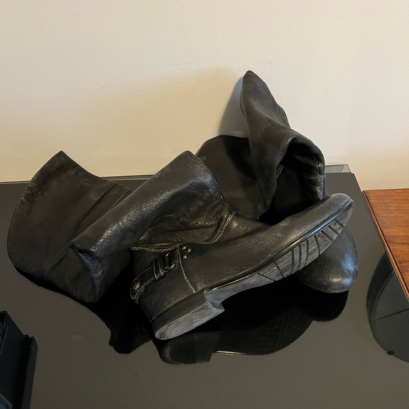 Over-The-Knee GEOX black leather boots, size 9 - Picture 5 of 7